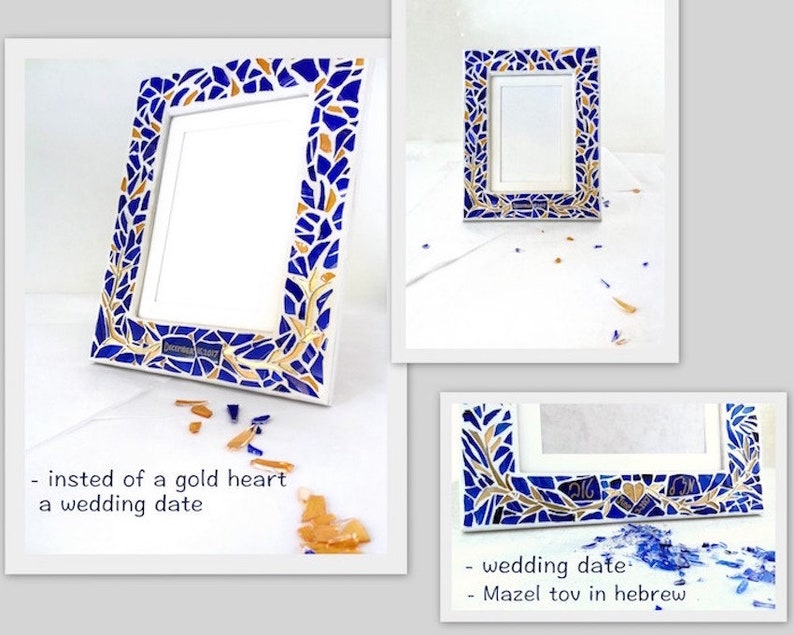 Chuppah glass shards Mosaic Picture Frame Jewish wedding Etsy