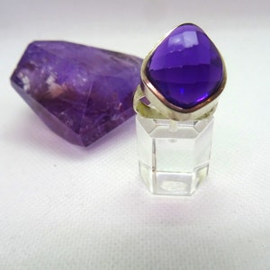 Statement ring amethyst 1AAA in 925 sterling silver, handmade, unique piece