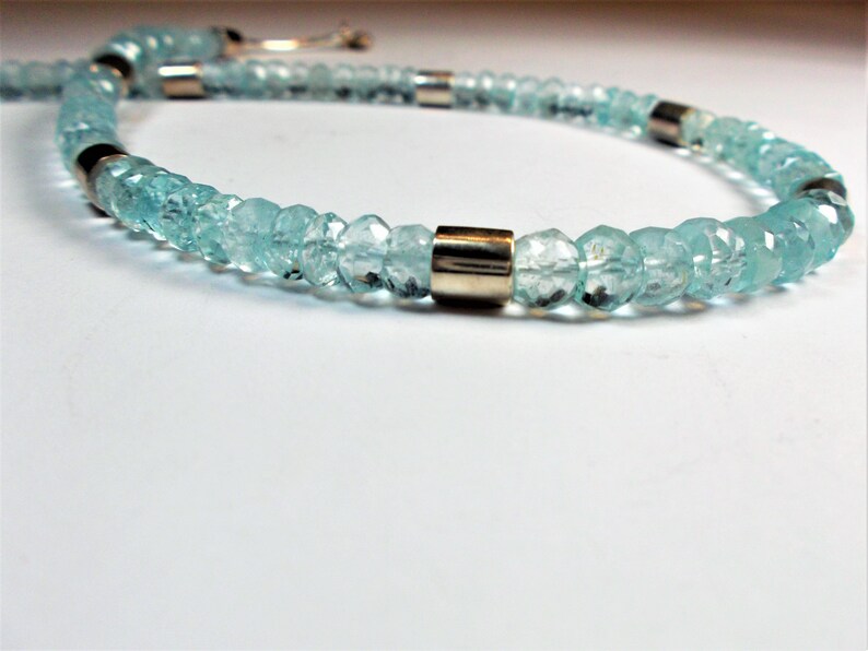 Aquamarine necklace 925 sterling silver