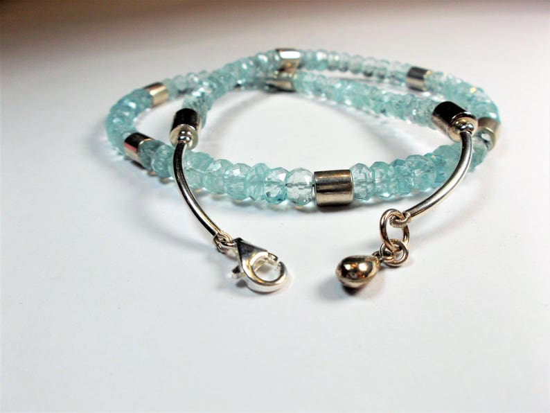 Aquamarine necklace 925 sterling silver