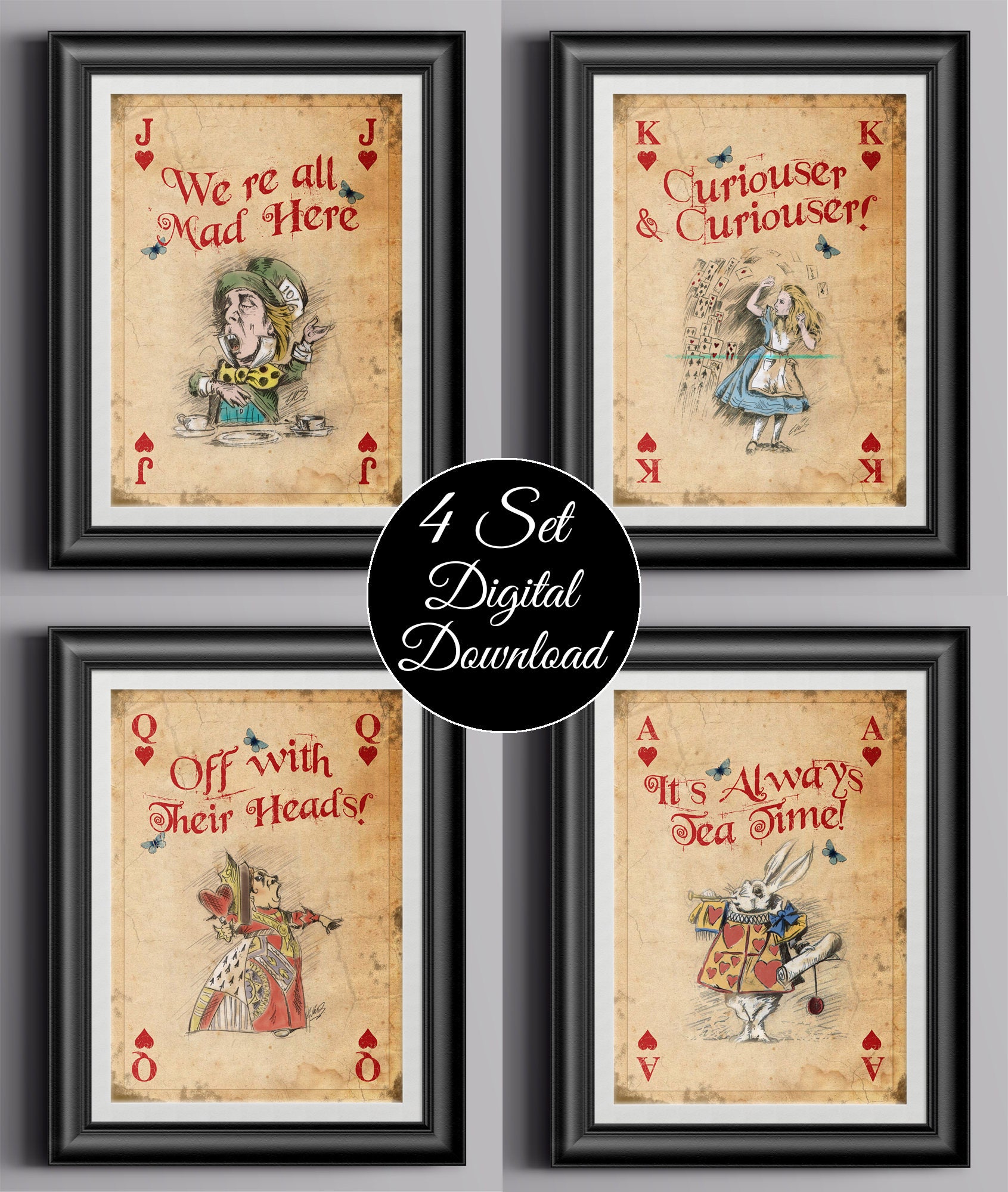 Alice in Wonderland Instant Download Wall Art Prints Giant | Etsy