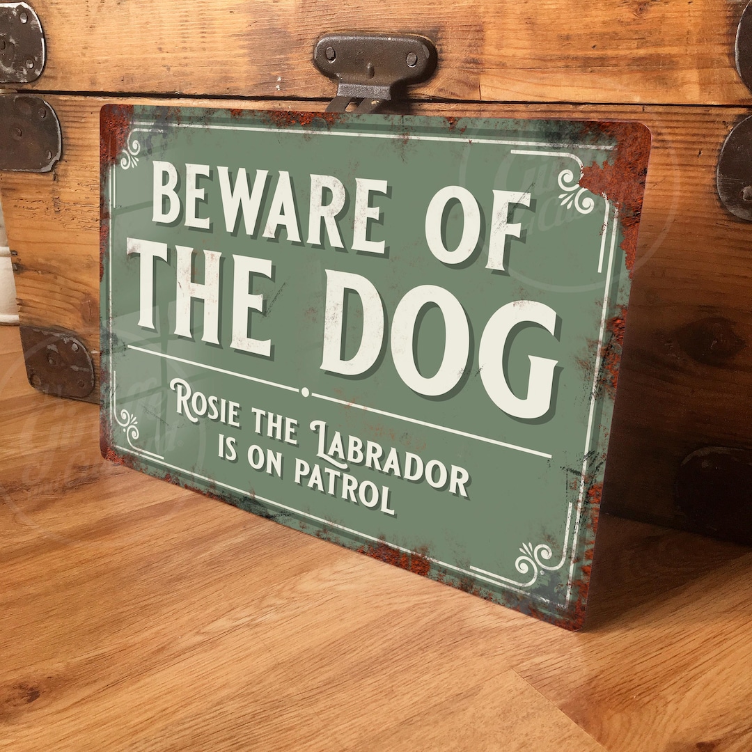 Personalised Beware of the Dog Metal Sign Dog Warning Plaque Wall Door ...
