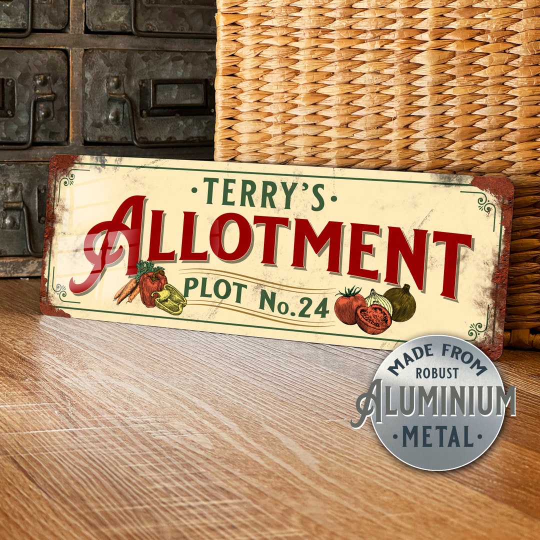 Personalised Allotment Sign Metal Wall Door Garden Vegetable Patch ...