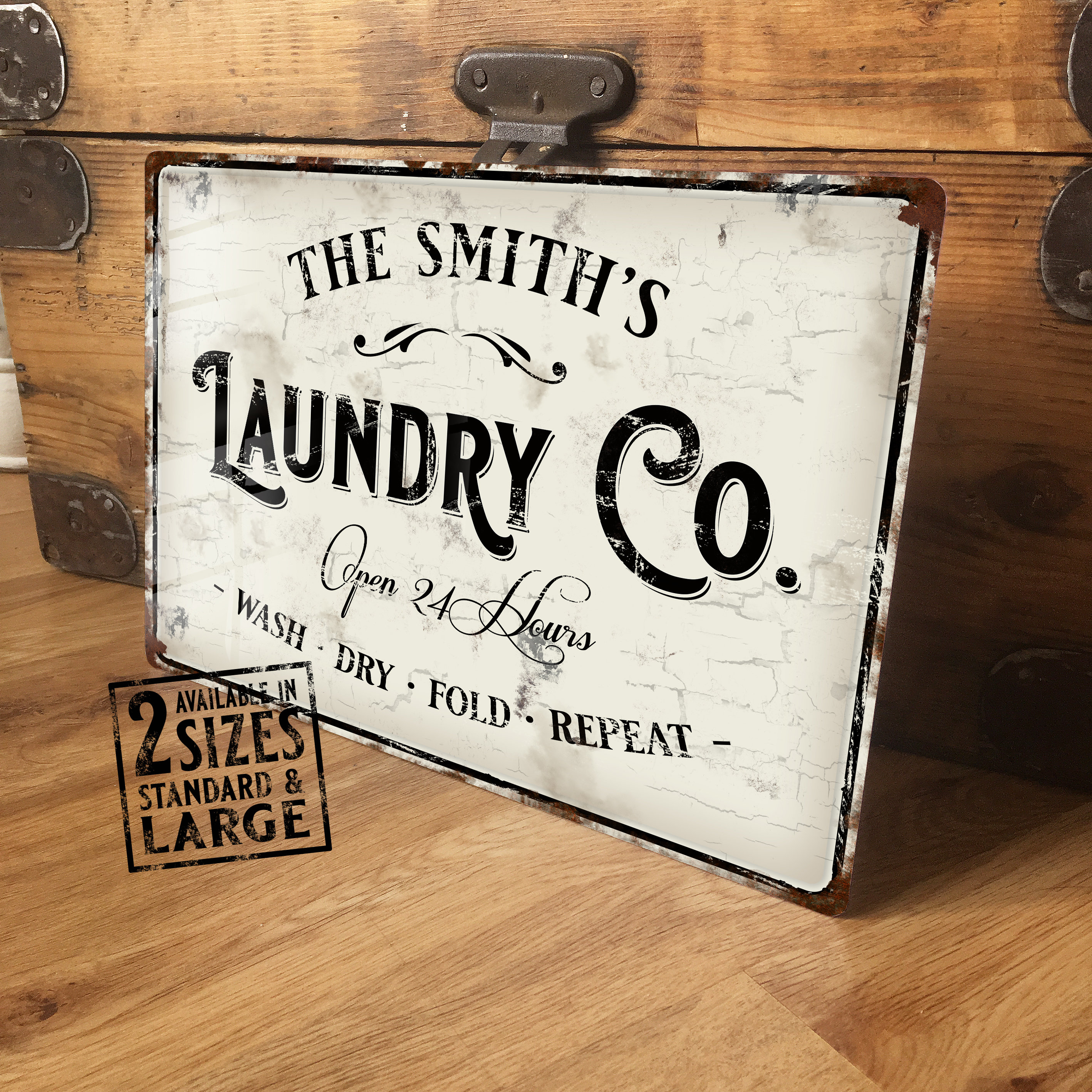 Personalised Laundry Washing Room Sign Metal Wall Door Signage Custom Laundry Utility. Vintage Retro Tin Plaque - Waterproof A4 Aluminium