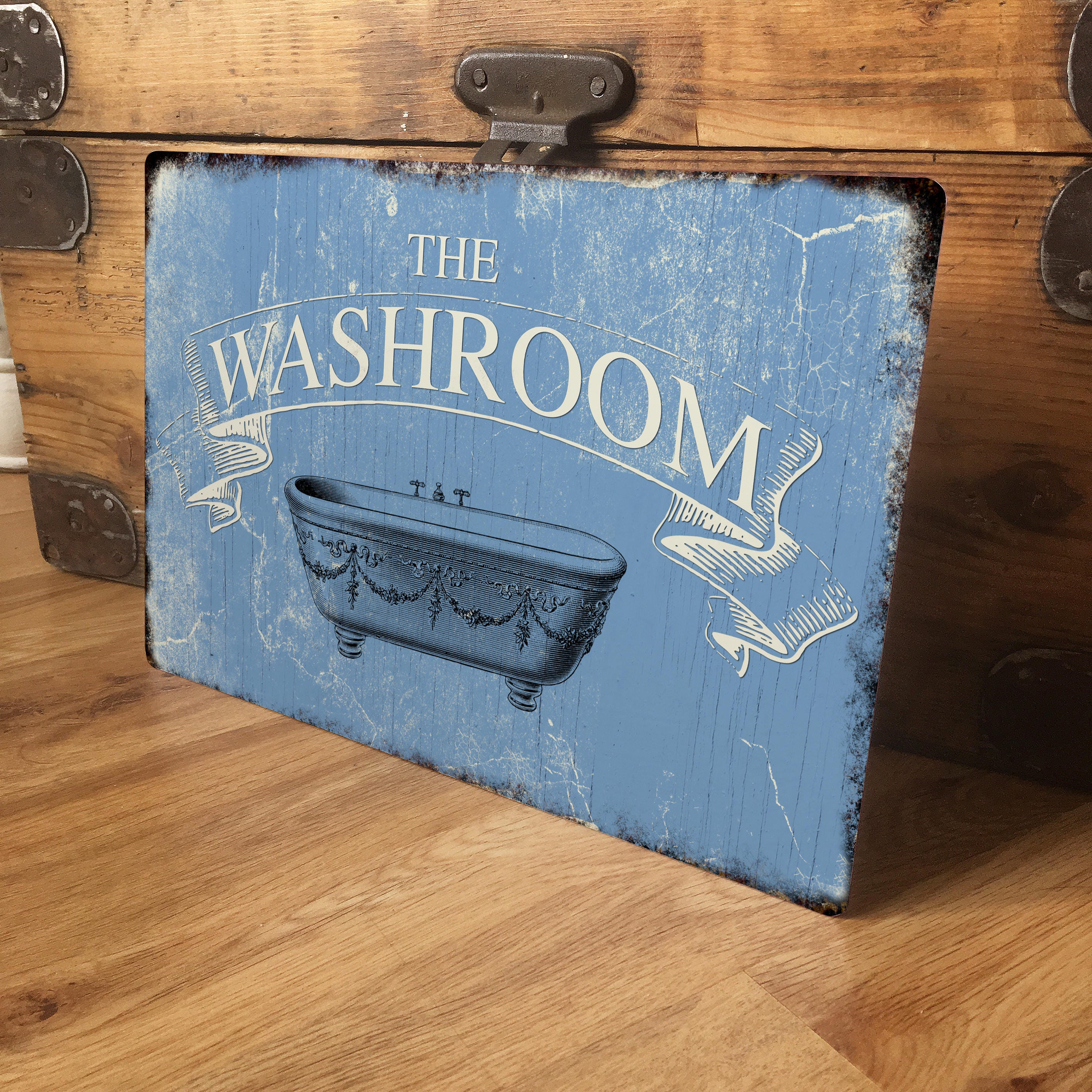 Washroom WC Bathroom Toilet Vintage Metal Wall Sign Plaque - Etsy UK