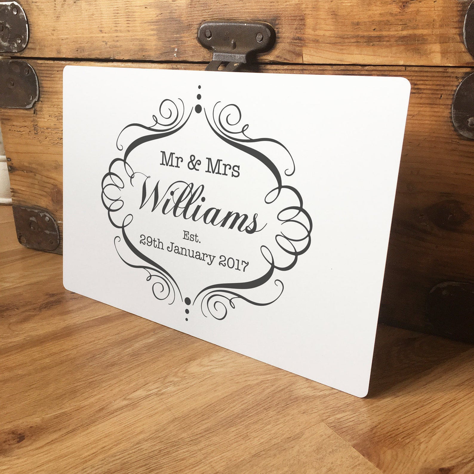 Personalised Wedding Sign Metal Plaque Vintage Style Etsy UK