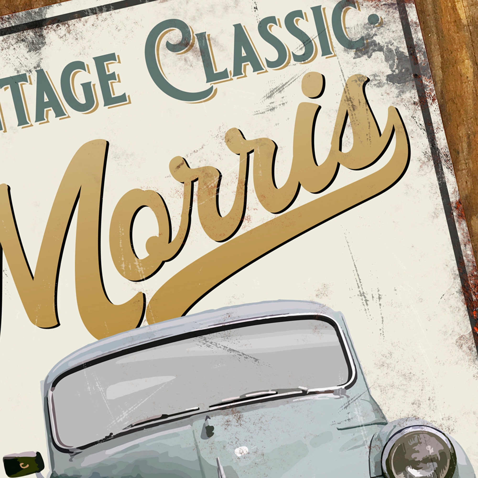 Plaque Décorative Métal Morris Mini Minor - 20x30 Cm, Rétro - Pour Mur, Garage - Cadeau Fan Automobile - 6
