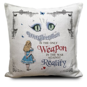 ALICE WONDERLAND Cushion Pillow Cover Cheshire Cat Imagination