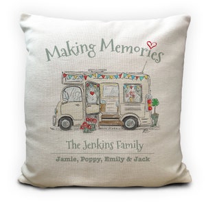 Copricuscino personalizzato per camper, campeggio, casa mobile - regalo di nozze - creare ricordi - vacanze in famiglia - arredamento per la casa - 40 cm 16 pollici