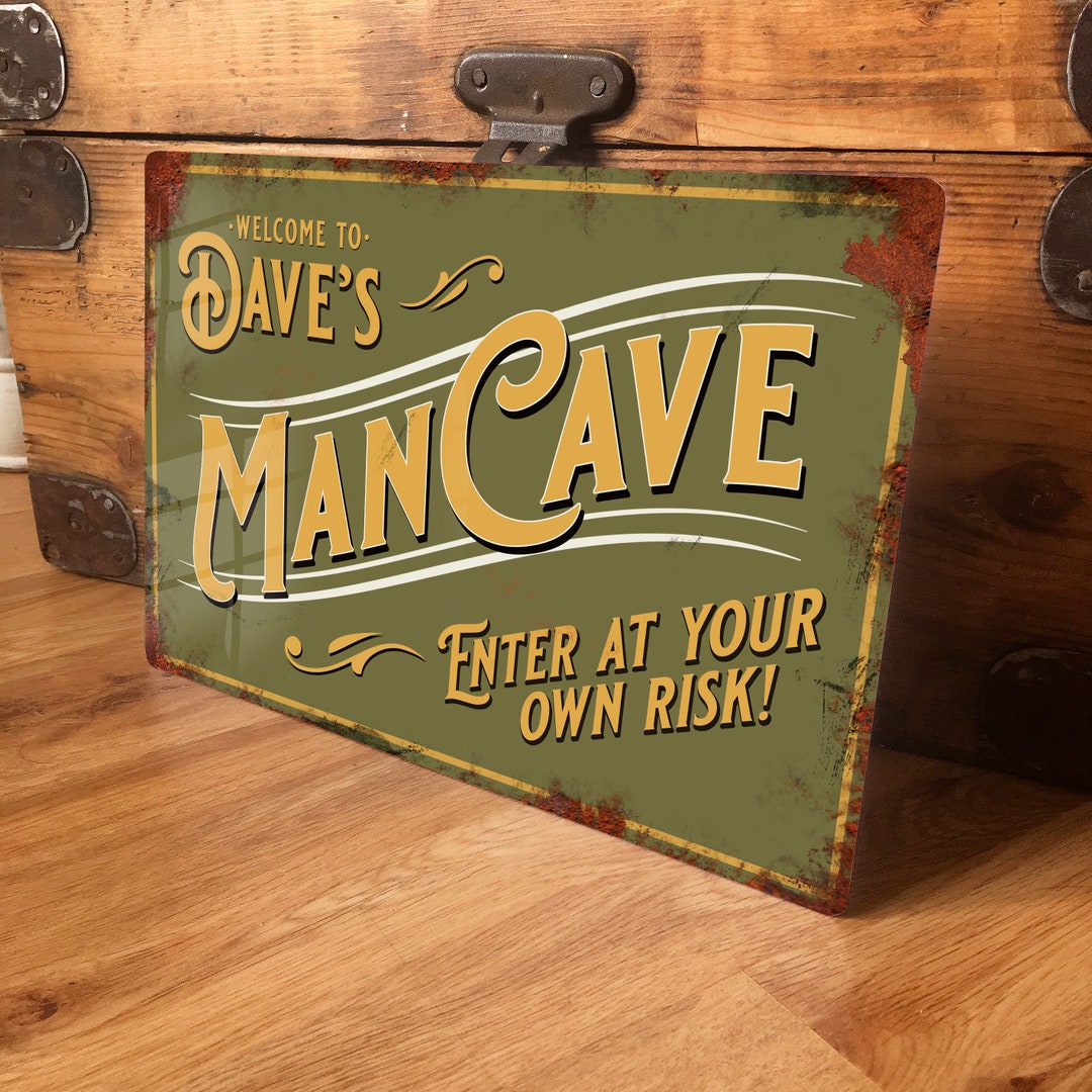 Personalised Vintage Man Cave Metal Sign Office Wall Door Decor ...