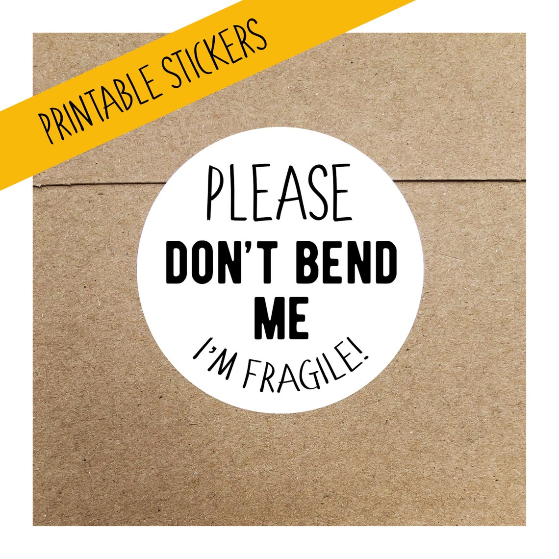 Printable Do Not Bend Sticker Instant Download Fragile - Etsy