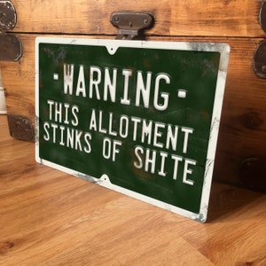 Allotment Metal Sign Novelty Gardening Shed Funny Smelly Compost Slogan Gift Wall Door Plaque Gifts for Him Birthday Gift Christmas Gifts