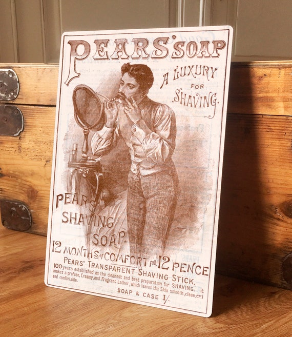 Home Wall Art Print Vintage Pears Shaving Soap Victorian Metal