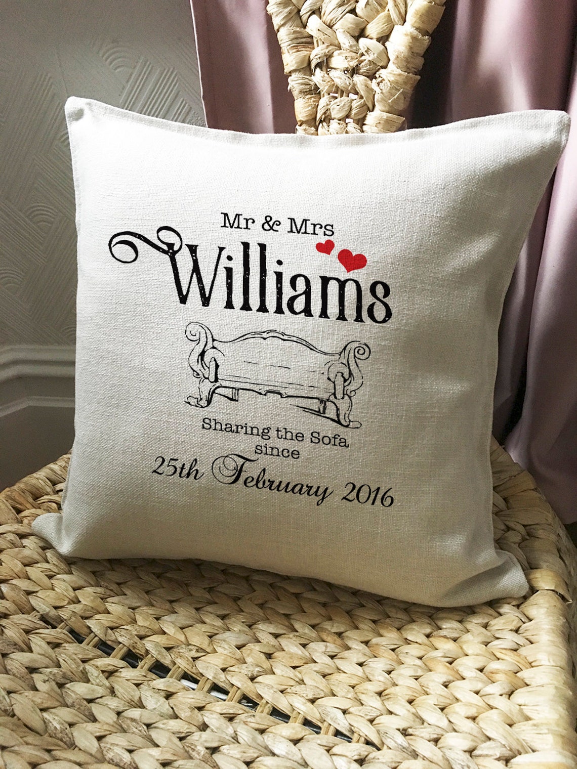 PERSONALISED Wedding Anniversary Cushion Pillow Cover Etsy UK