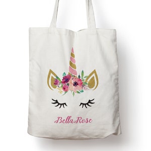 Sac to-tout Licorne personnalisé, Sac à provisions, Sac de gym, Sac PE, École, université sur épaule, 38cm x 40cm