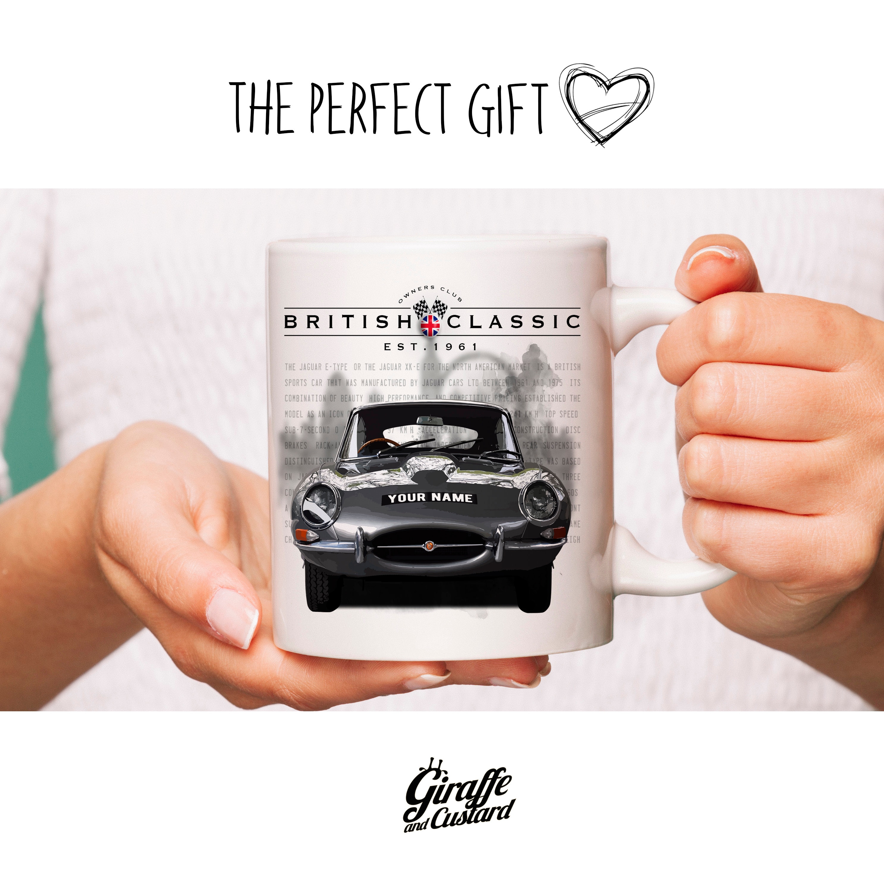 Personalised Jaguar E Type Mug Gift British Classic Car Etsy