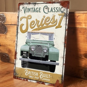 Personalizado LR Serie 1 Metal Tin Sign Wall Door Decoración Coche Clásico 4x4 Accesorio, Garaje, Man Cave Shed Vintage Retro Plaque, 200mm x 305mm