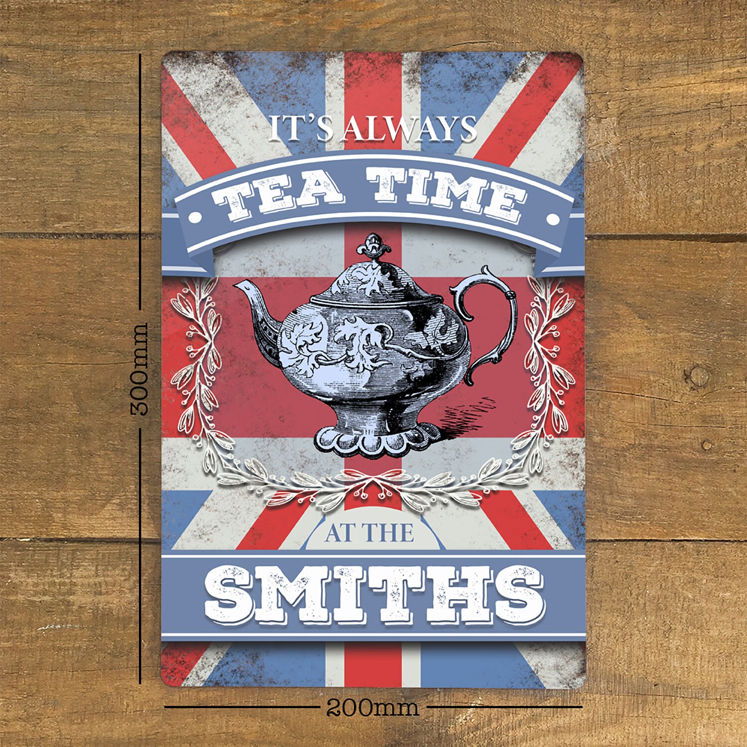 Personalised Tea Time Vintage Metal Wall Sign Plaque Vintage Etsy UK