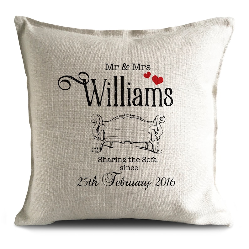 PERSONALISED Wedding Anniversary Cushion Pillow Cover Etsy UK