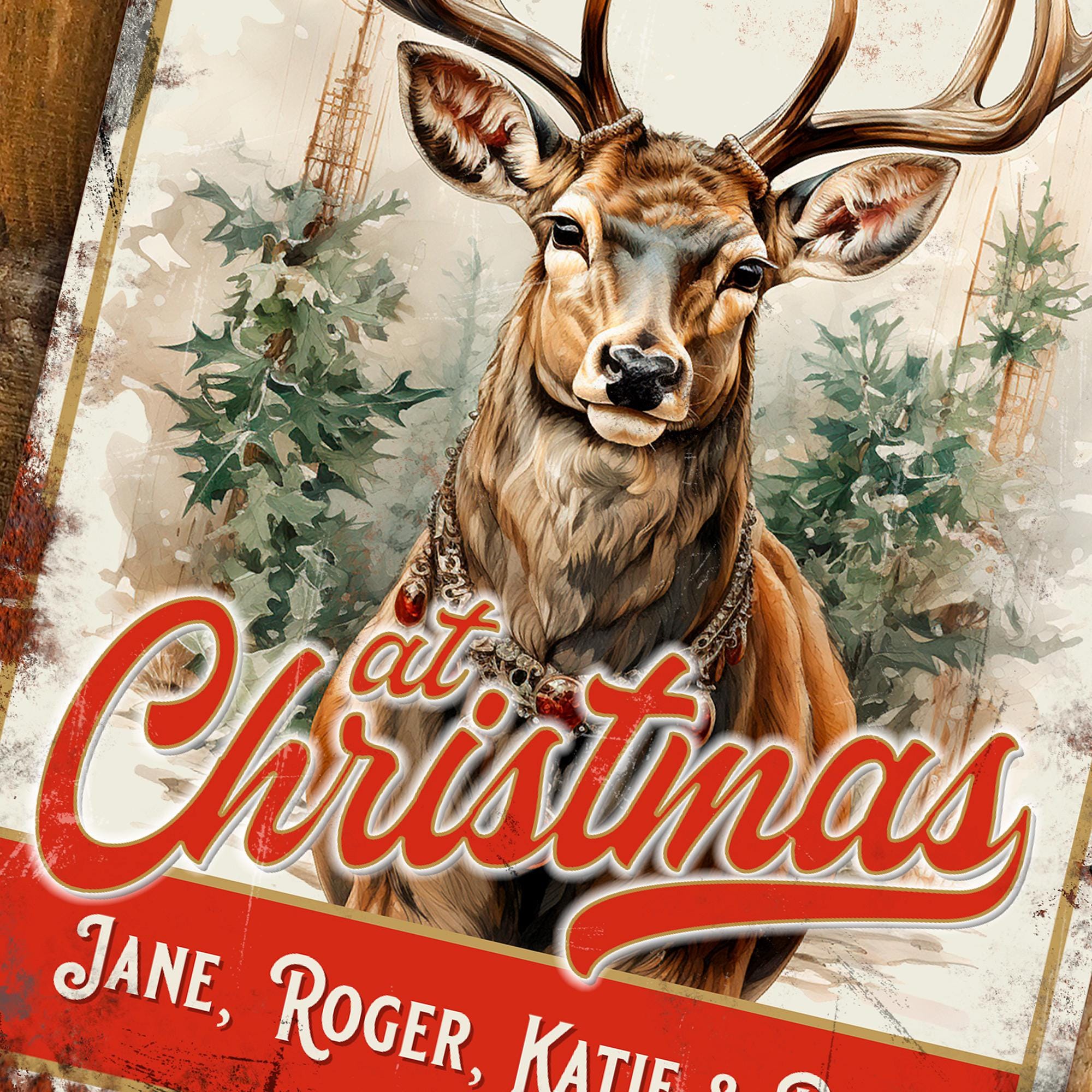 Plaque de porte de Noël en bois personnalisée : décoration d