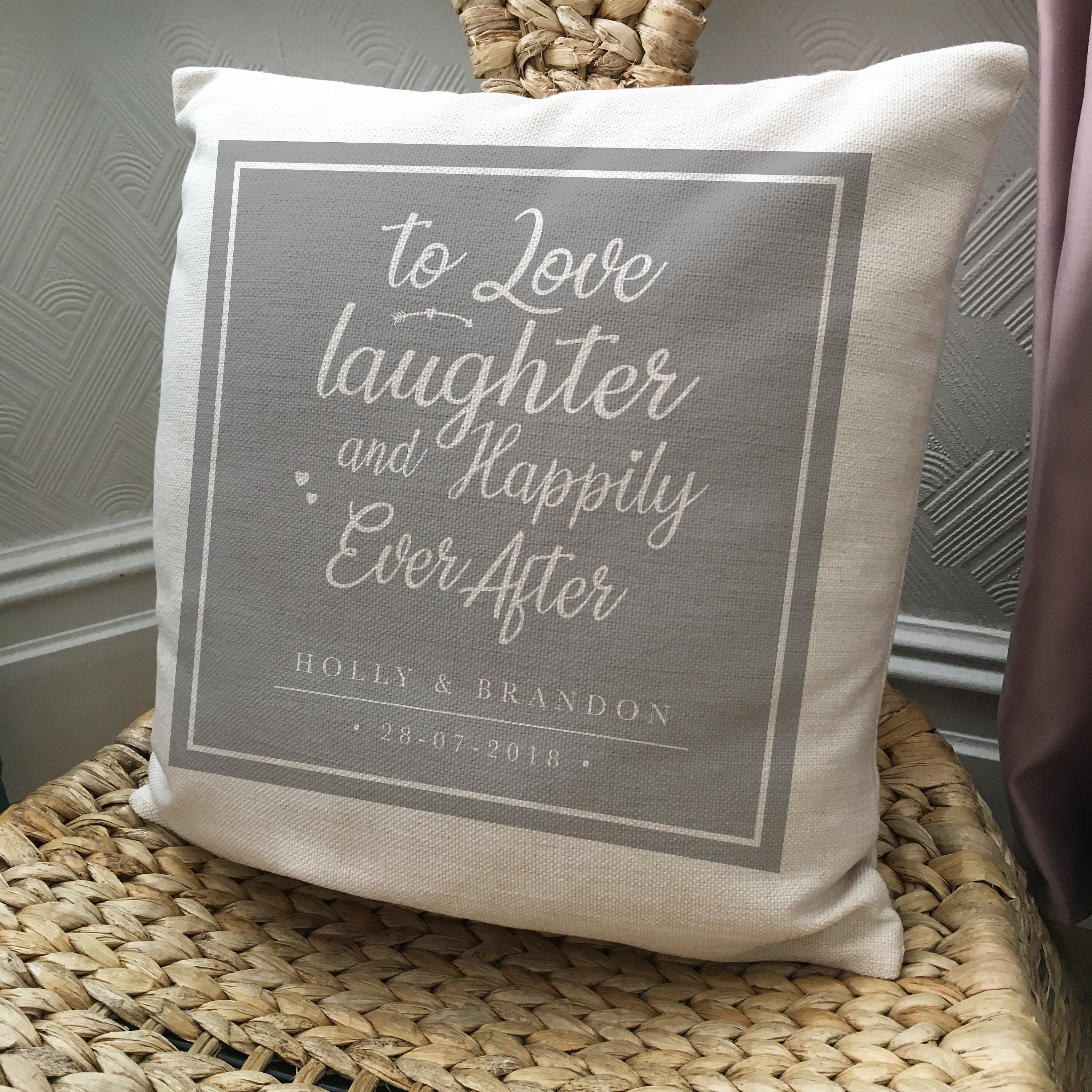 Wedding Cushion Cover Personalised Mr and Mrs Bride and Etsy UK