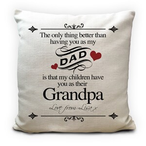 Funda de cojín de regalo personalizada para el Día del Padre, cita impresa de papá y abuelo abuelo, mensaje de amor de estilo tradicional, 40 cm 16 pulgadas
