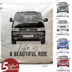 Personalisierter Camper Van Transporter T5 Kissenbezug Geschenk - 5 Farboptionen - Ihr Registrierungskennzeichen - 40cm 16 Zoll