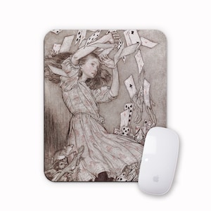 Alice's Adventures in Wonderland Muismat, klassieke kunst Alice Speelkaarten PC Computer Gaming Accessoire Verjaardag Kerstcadeau
