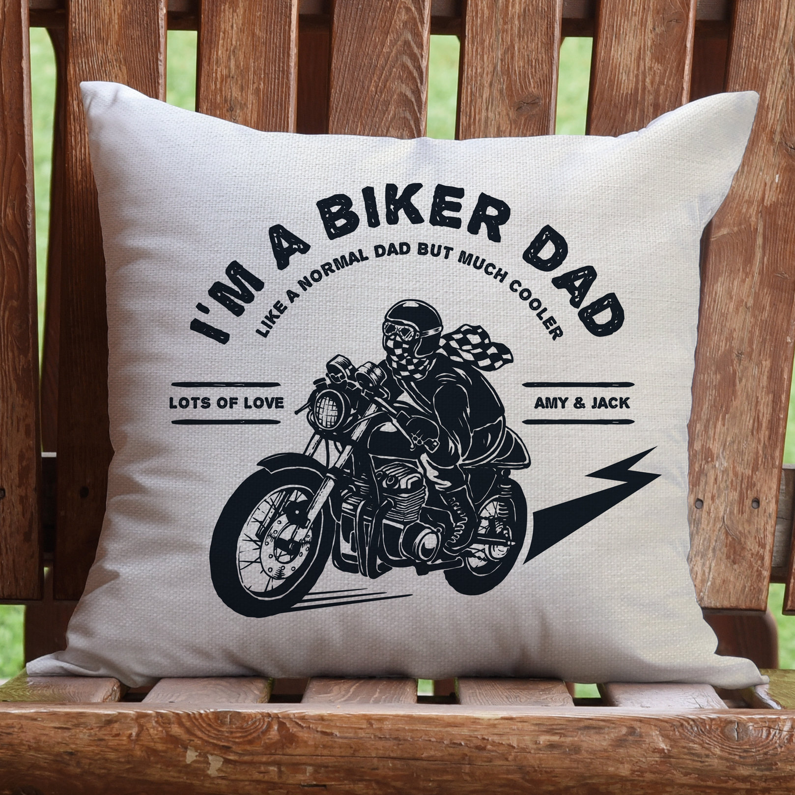 Personalised Biker Dad Motorcycle Cushion Cover Fathers Day - Etsy UK