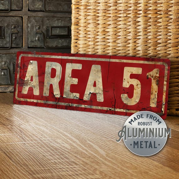 Area 51 Sign: Distressed Alien Conspiracy Metal Plaque - Etsy