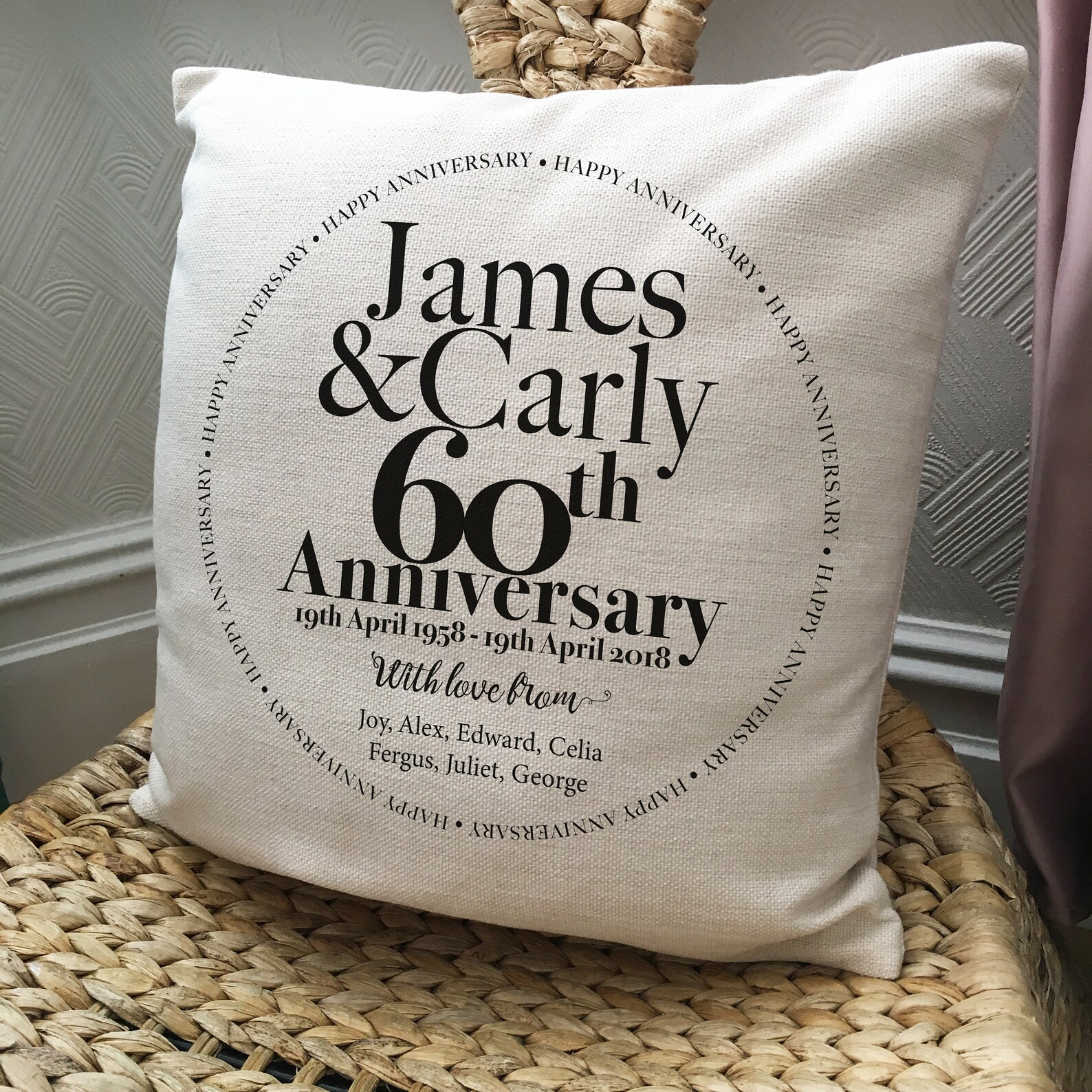 Personalised Wedding Anniversary Cushion Cover Mr and Mrs Etsy