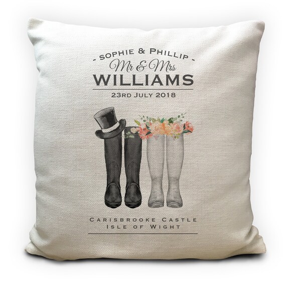 Personnalisé pour toujours pour aller Blanc Doux Housse de Coussin Cadeau Anniversaire Mariage