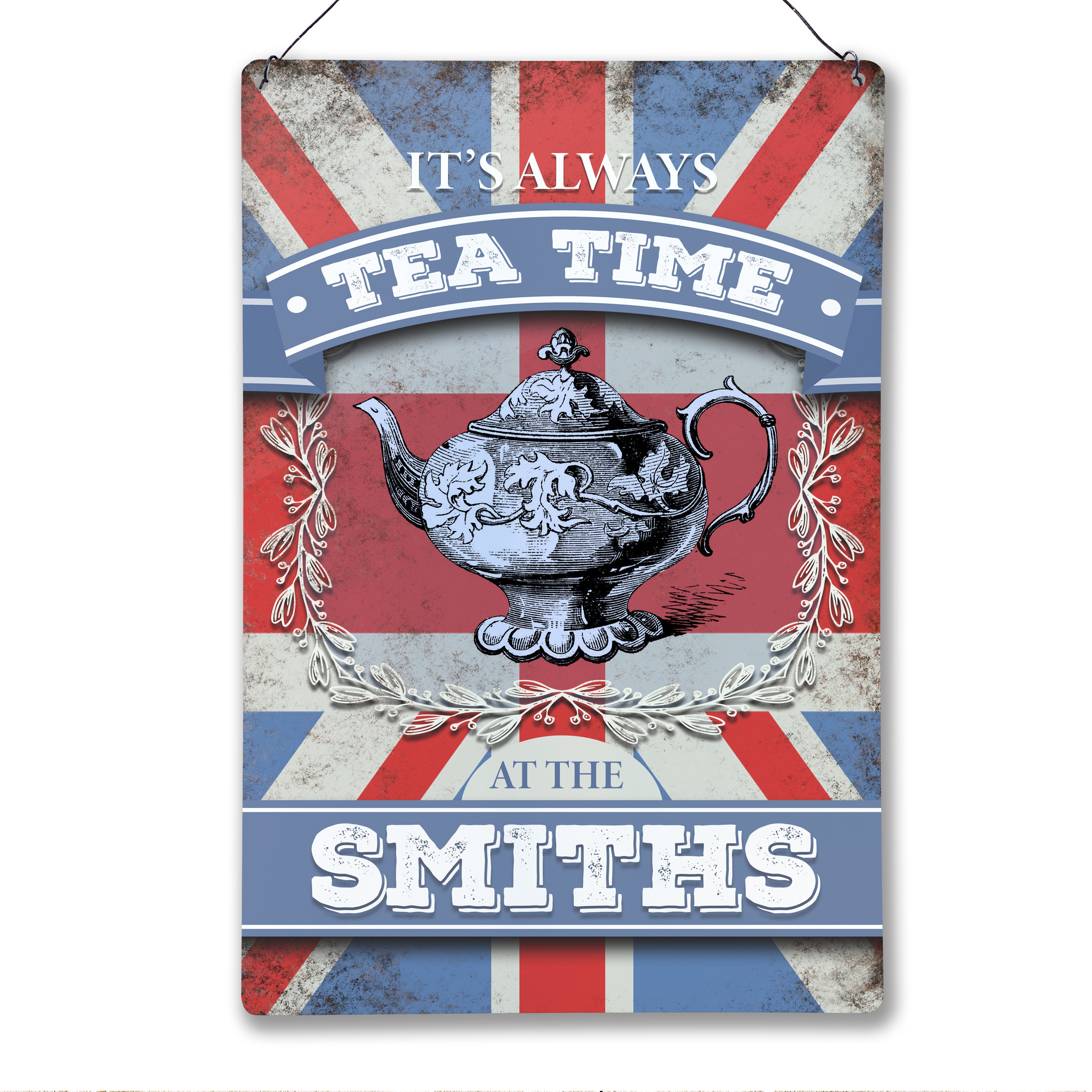 Personalised Tea Time Vintage Metal Wall Sign Plaque - Vintage Retro ...