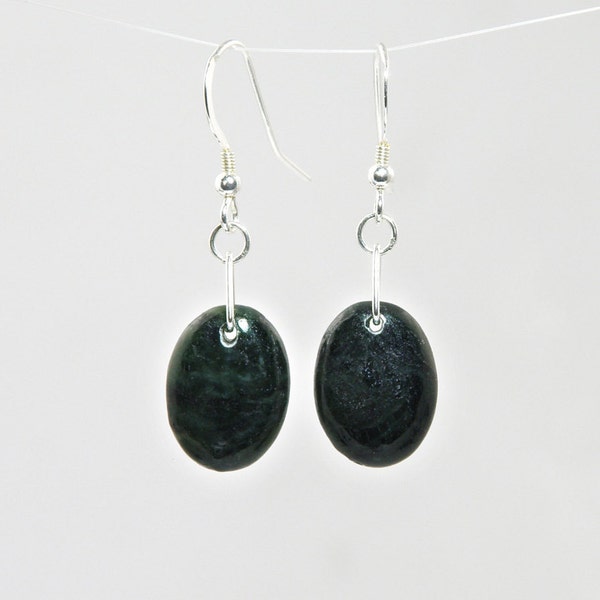 40% OFF CLEARANCE SALE Blue Chatoyant Nephrite Jade Earrings (Regularly 19.99)