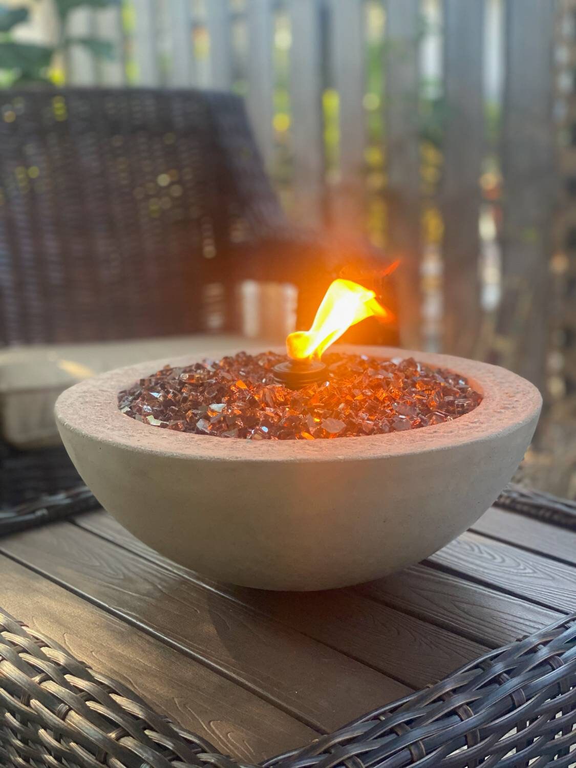 Concrete Fire Bowl / Fire Pit / Tabletop Fire Pit / Tiki Fire Etsy