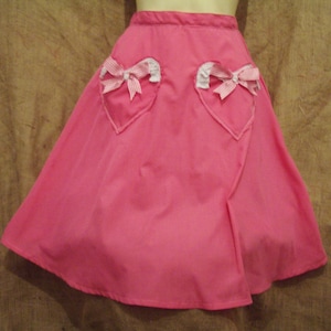Cute half circle,flared skirt,made to order in any colour/size! Rockabilly,pin up,1930&#39;s,1940&#39;s 1950&#39;s,heart pockets,bows,gingham,western! X