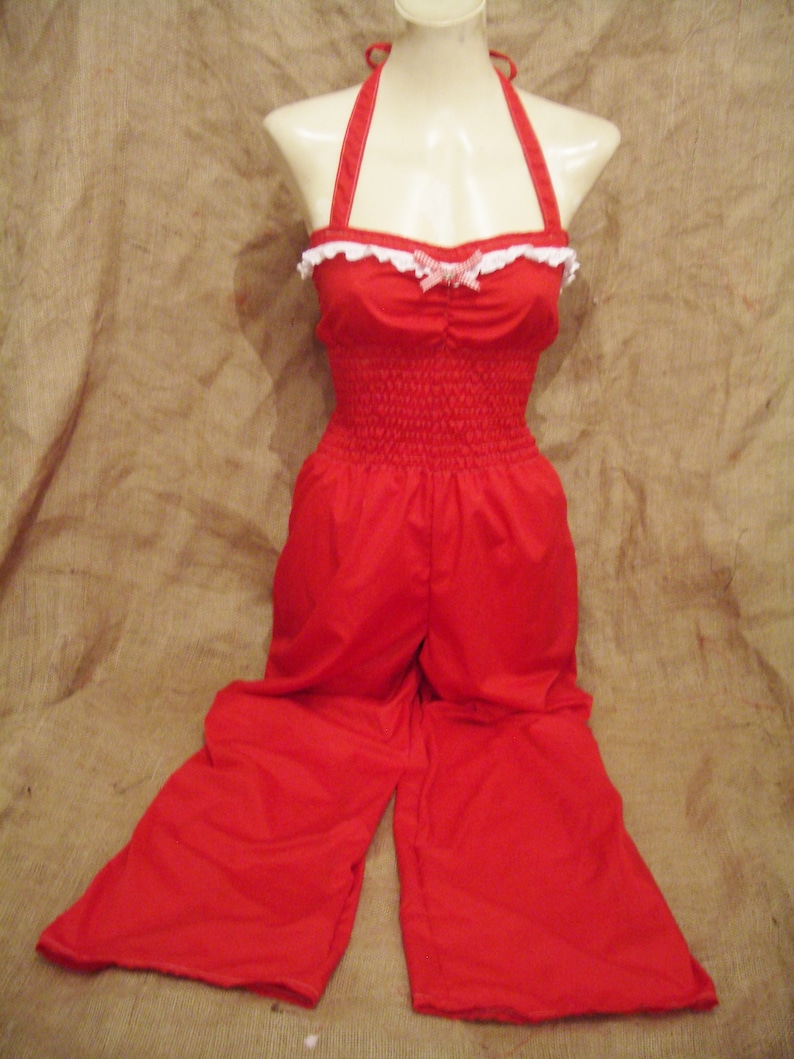 gingham playsuit red