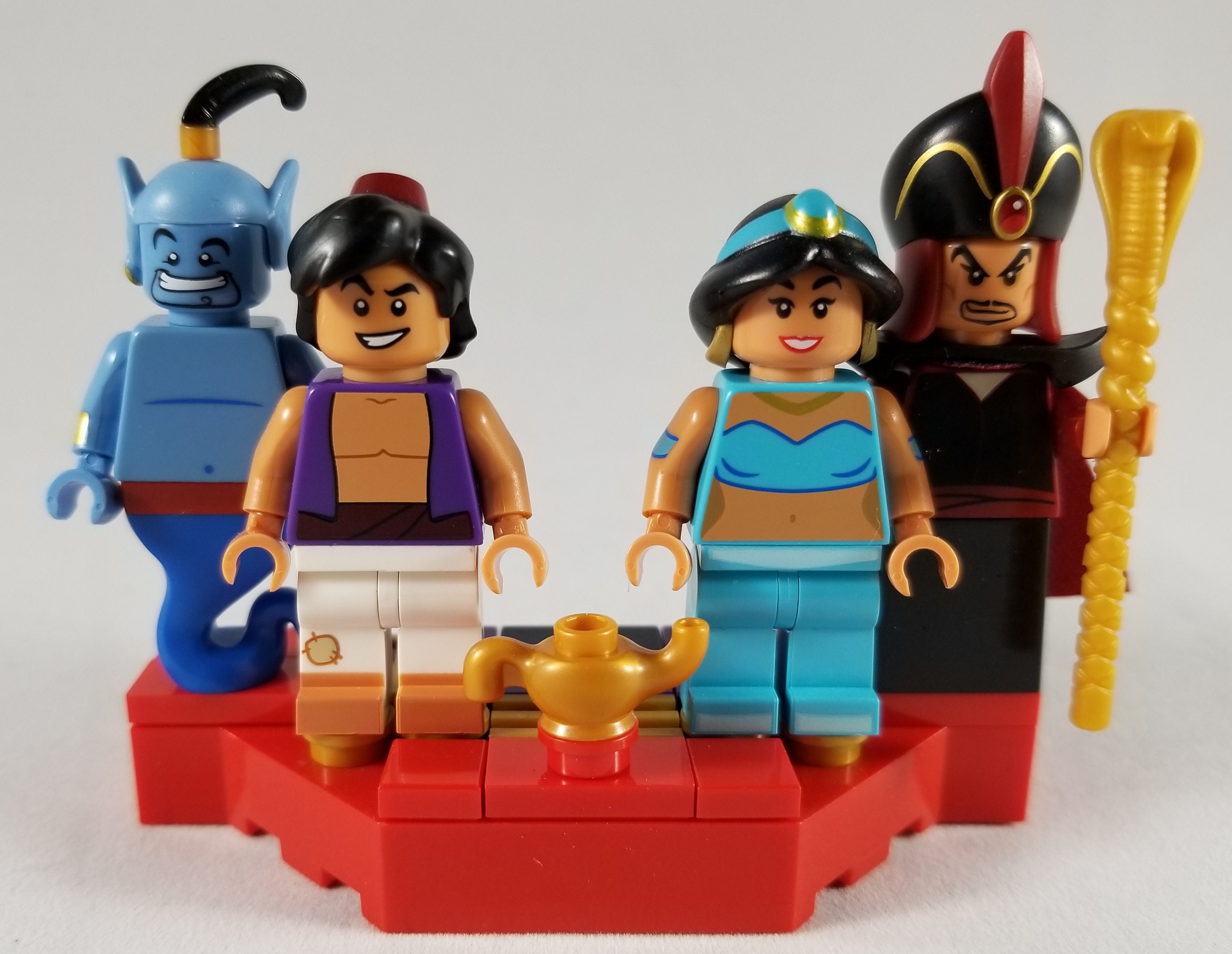Lego Aladdin Jasmine Genie and Jafar Minifigures Base. Etsy