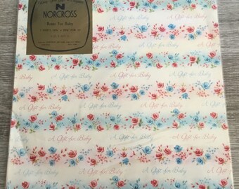 Children Floral Vintage Wrapping Paper 4 Rolls New In Package Hallmark Norcross Betsey Clark American Greetings Birthday