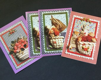 Vintage Unused 4 By Sunshine Country Bread Dough Notecards
