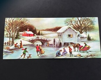 winter skating scene etsy