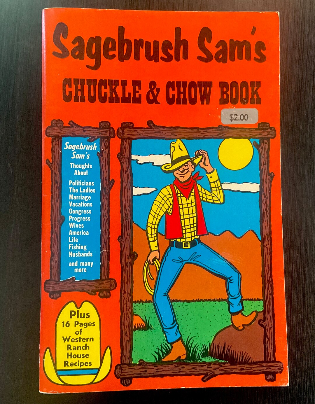 Vintage Sagebrush Sams Chuckle & Chow Book Softcover Etsy