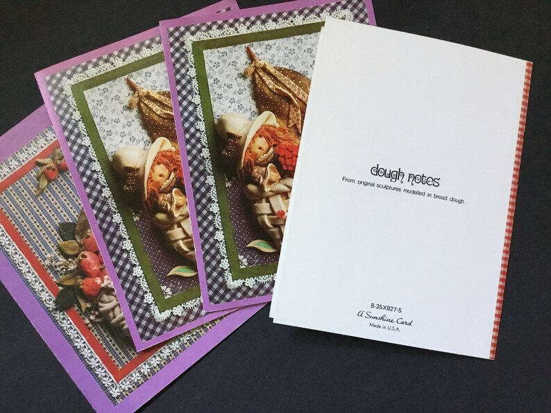 Vintage Unused 4 By Sunshine Country Bread Dough Notecards