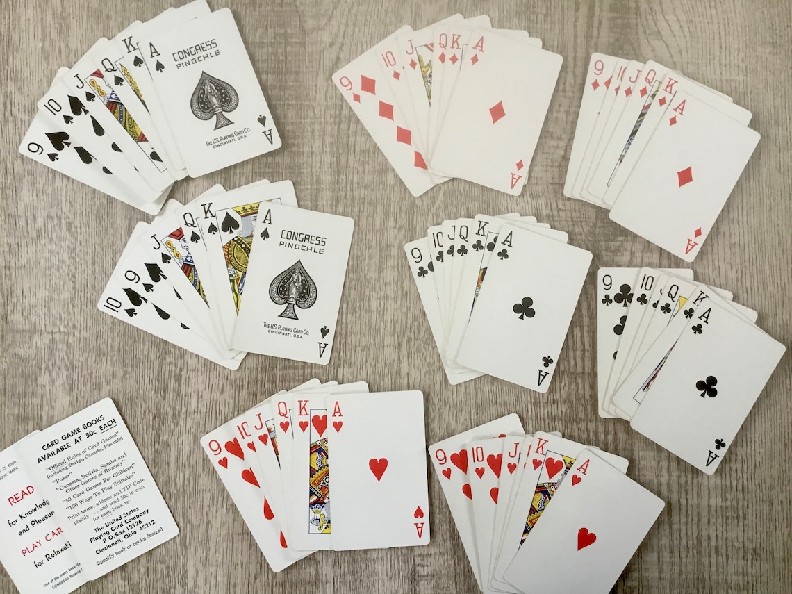 Vintage Congress Pinochle Playing Cards Double Deck Old Etsy