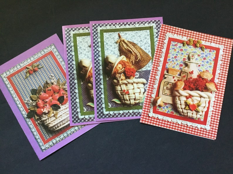 Vintage Unused 4 By Sunshine Country Bread Dough Notecards