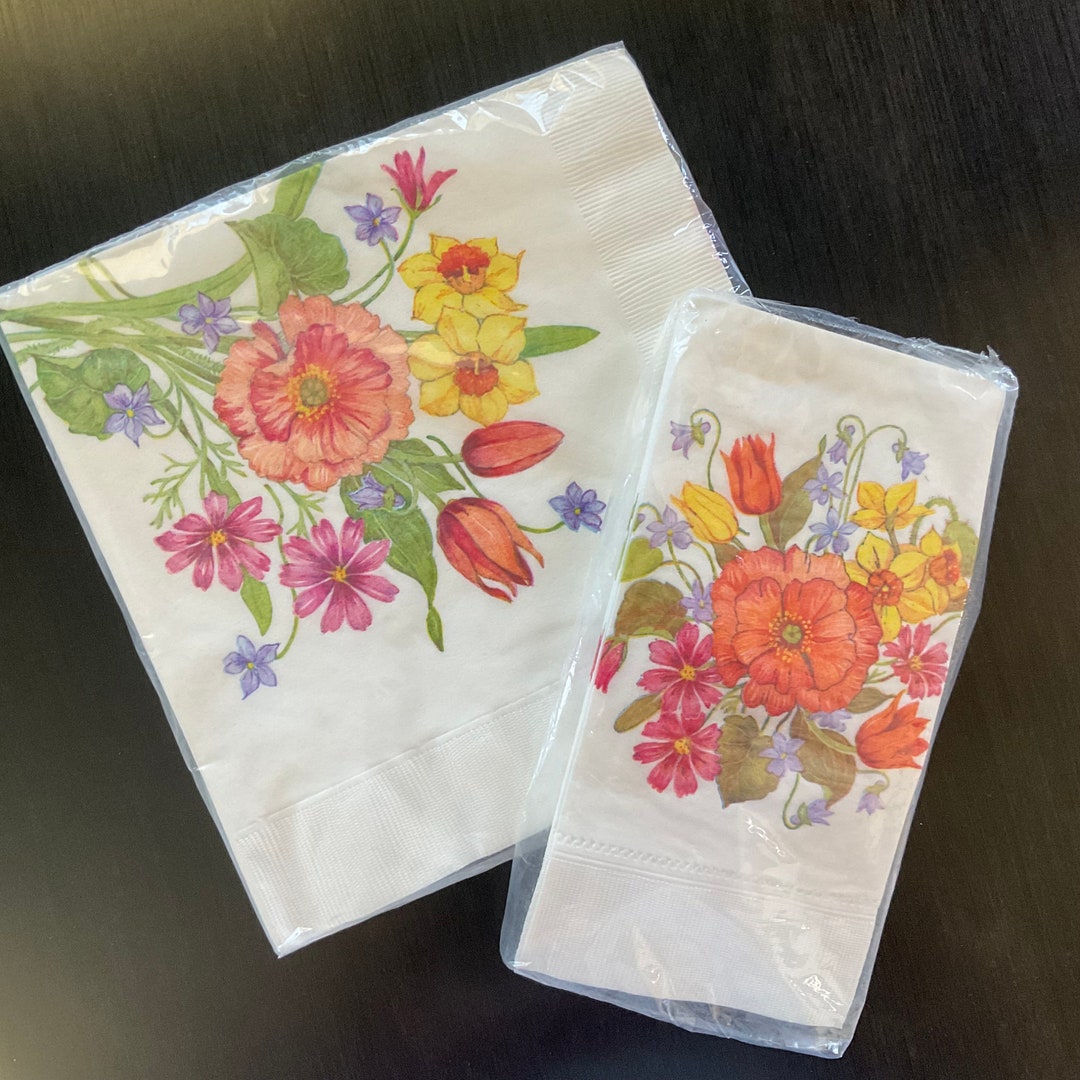 Vintage Hallmark Paper Guest Towels & Dinner Napkins Bright Etsy