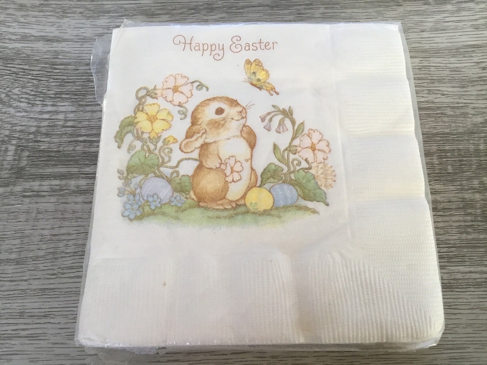Vintage Easter Napkins Beverage Sizes Bunnies Flowers & Etsy