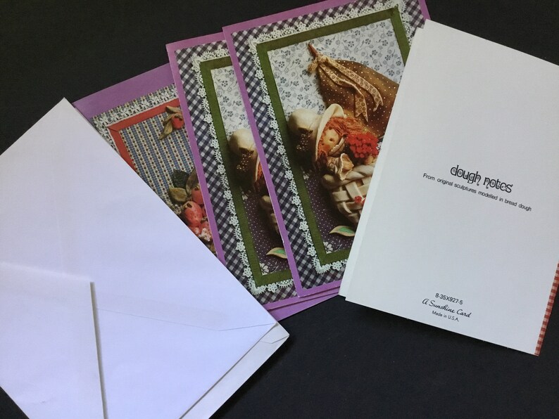 Vintage Unused 4 By Sunshine Country Bread Dough Notecards