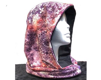 Last One! Hood Psychedelic Hood Rave Infinity Scarf Hood Cosplay Costume Hood Apocalyptic Hood Desert  Festival Hood Fractal Hat Raver Hood