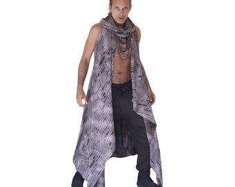 Grey Dune of Sand Reversible Top Reversible Hood (Pants Not Included) Small Medium Large Dystopian Apocalypse Edm Festival mens costume